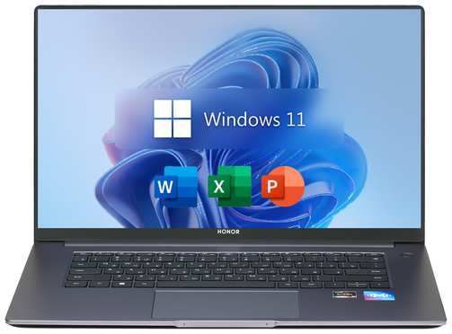 15.6″ Ноутбук HONOR MagicBook 15, IPS, AMD Ryzen 5 5500U (4.0 ГГц), RAM 16 ГБ DDR4, SSD 512 ГБ, AMD RX Vega 7, Windows 11 Pro + Office 2021 Pro Plus, Алюминий, Русская раскладка