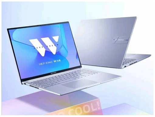 Ноутбук ASUS Vivobook 16, R9-7940h, 16ГБ/1ТБ, 2.5k 144hz, Cеребристый, Русская раскладка, Русский Win 11 Home