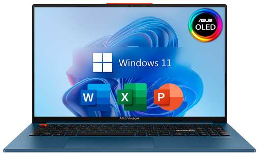 15.6″ Ноутбук ASUS VivoBook S 15 OLED, 130% sRGB 2.8K (2880 x 1620) 120Гц, Intel Core i5-13500H (12 ядер), RAM 16 ГБ LPDDR5, SSD 512 ГБ, Intel Iris Xe Graphics, Windows 11 Pro + Office 2021 Pro Plus, Русская раскладка, Solar