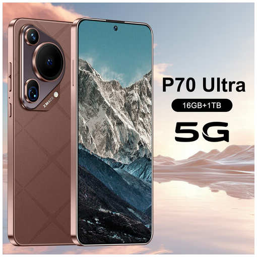 P70 Ultra, смартфон с поддержкой русского языка, перфорированный экран 7.3», сеть 5G, память 16GB + 1TB. android 13, телефон