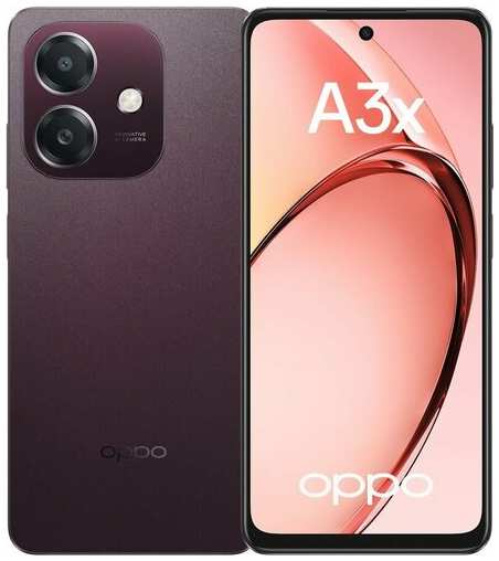 Смартфон OPPO A3x 4/128Gb, CPH2641, бургунди