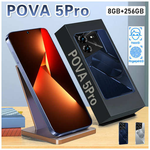 Смартфон, POVA5 Pro, игровой, видео, 5G телефон, мобильный телефон, RAM 8GB+256B, Bluetooth 4.0, Android 13