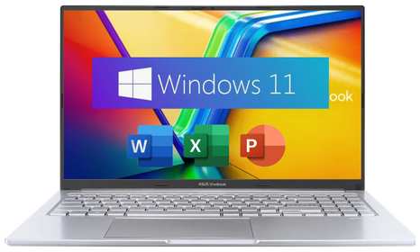 15.6″ Ноутбук ASUS VivoBook 15, 2.8К OLED (2880 x 1620), 130% sRGB 120Hz, Intel Core i7-12700H (14 ядер), RAM 16 ГБ, SSD 512 ГБ, Windows 11 Home + Office 2021, Silver, Русская раскладка