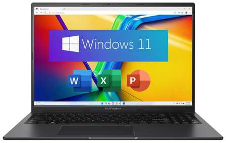 16″ Ноутбук ASUS VivoBook 16X IPS, AMD Ryzen 7 7730U, RAM 16 ГБ DDR4, SSD 512 ГБ, AMD Radeon Graphics, Windows 11 Home + Office 2021, Русская раскладка