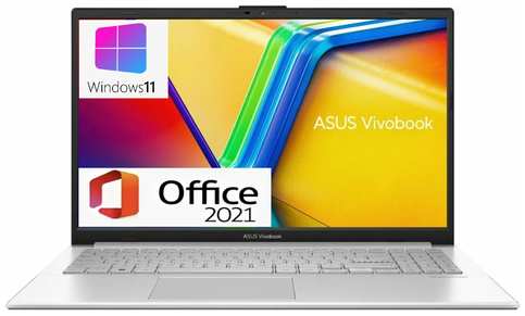 Ноутбук ASUS E1504FA 15.6″, Ryzen 5-7520U-8 потоков до 4.3ггц,16 GB DDR5, SSD 1TB, Win 11 PRO+MS office 21, русская клавиатура с подсветкой