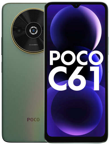 Смартфон Xiaomi Poco C61 3/64 ГБ Global, Dual nano SIM, зеленый 19847182622246