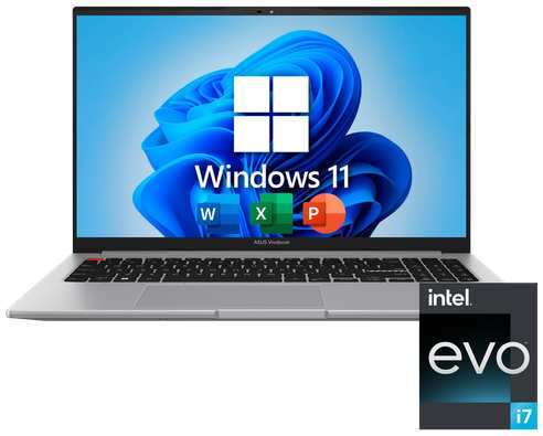 14″ Ноутбук ASUS VivoBook S 14 OLED, 2.8K 90Hz, Intel Core i7-12700H (14 ядер), RAM 24 ГБ, SSD 1 ТБ, Intel Iris Graphics, Windows 11 Pro + Office 2021, Русская раскладка