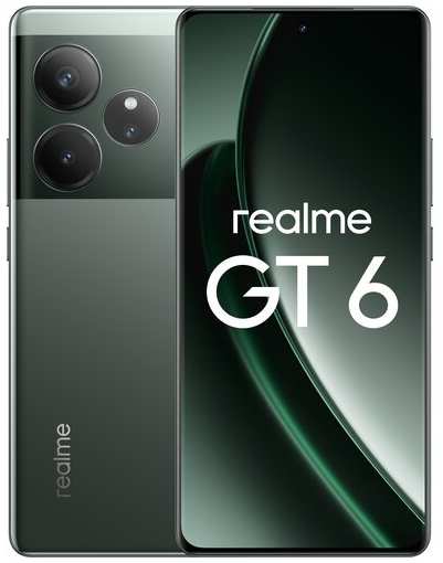 Смартфон realme GT6 12/256 ГБ RU, Dual nano SIM, зеленый туман 19847497606324