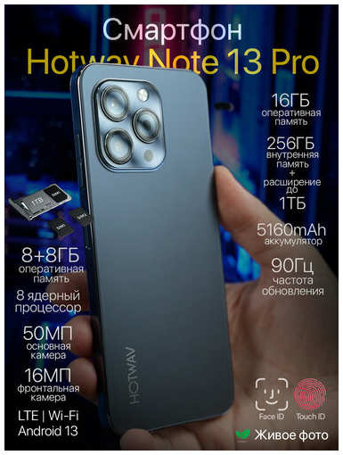 GYasin Смартфон HOTWAV Note 13 Pro 16 GB 256 GB