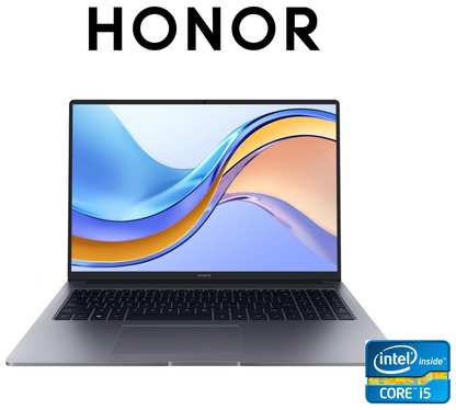 16″ Ноутбук Honor MagicBook X16, BRN-F56, Intel Core i5-12450H (2.0 ГГц), RAM 16 ГБ, SSD 1024 ГБ, Windows 11 Pro + MS Office 2021 Pro, русская клавиатура