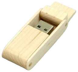 Раскладная деревянная прямоугольная флешка (8 Гб / GB USB 2.0 Белый/White Wood3 Раскладная флешка под логотип оптом) 19848000031078