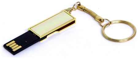 Металлическая зеркальная флешка с поворотным механизмом (32 Гб / GB USB 2.0 Золотой/Gold mini1 Flash drive модель 880 S) 19848000031083
