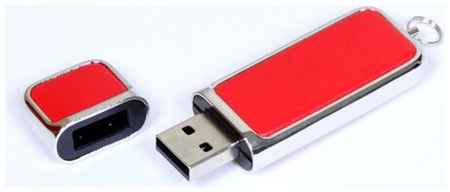 Компактная кожаная флешка для нанесения логотипа (32 Гб / GB USB 2.0 Красный/Red 213 флешнакопитель массивный корпус под тиснение) 19848000031101