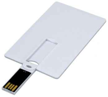 Centersuvenir.com Флешка пластиковая карта для нанесения логотипа с откидным механизмом (4 Гб / GB USB 2.0 Белый/White Card4) 19848000031236