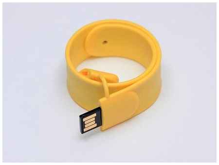 Флешка в виде браслета (32 Гб / GB USB 2.0 Желтый/Yellow SS001 Flash drive модель 1088) 19848000032981