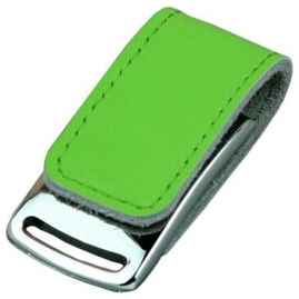 Apexto Кожаная флешка для нанесения логотипа с магнитным замком (32 Гб / GB USB 2.0 Зеленый/Green 216 Flash drive Модель 500) 19848000034586