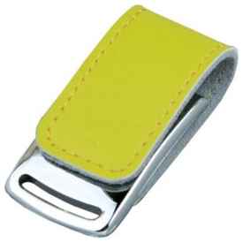 Apexto Кожаная флешка для нанесения логотипа с магнитным замком (128 Гб / GB USB 2.0 Желтый/Yellow 216) 19848000035302