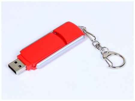 Выдвижная прямоугольная пластиковая флешка для нанесения логотипа (128 Гб / GB USB 2.0 Красный/Red 040) 19848000035339