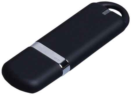 Классическая флешка soft-touch с закругленными краями (128 Гб / GB USB 2.0 Черный/Black 005) 19848000035362