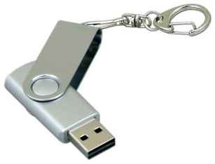 Флешка для нанесения Квебек (64 Гб / GB USB 3.0 /Silver 030 Пластиковая Твистер Twist S215)