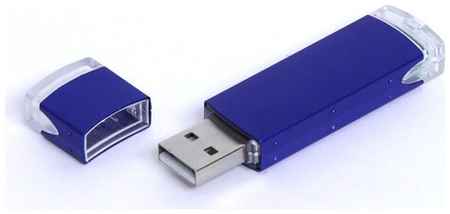 Классическая металлическая флешка для нанесения логотипа (128 Гб / GB USB 3.0 Синий/Blue 014 Флеш-карта Хит) 19848000035467