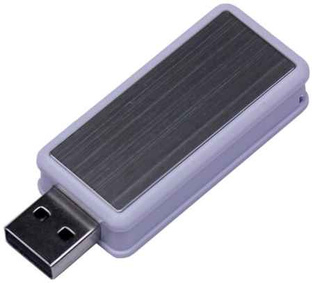 Прямоугольная выдвижная пластиковая флешка для нанесения логотипа (64 Гб / GB USB 2.0 Белый/White 034) 19848000035498