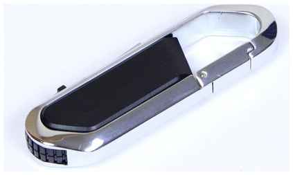 Apexto Флешка для нанесения логотипа в виде карабина (16 Гб / GB USB 2.0 Черный/Black 060 Flash drive PM027) 19848000035666