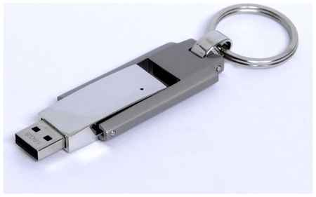 Металлическая массивная флешка брелок для нанесения логотипа (16 Гб / GB USB 2.0 /Silver 233 Flash drive ME008)