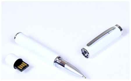 Centersuvenir.com Флешка в виде металлической ручки с мини чипом (64 Гб / GB USB 2.0 Белый/White 366 металлический корпус для гравировки логотипа) 19848000035831