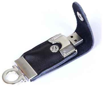 Centersuvenir.com Кожаная флешка брелок для нанесения логотипа (8 Гб / GB USB 2.0 Черный/Black 209 VF- L3) 19848000035847