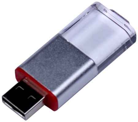 Пластиковая флешка с выдвижным механизмом и кристаллом (64 Гб / GB USB 2.0 Красный/Red cristal10) 19848000037052