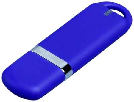 Классическая флешка soft-touch с закругленными краями (128 Гб / GB USB 2.0 Синий/Blue 005) 19848000037238