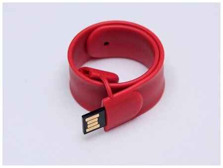 Флешка в виде браслета (32 Гб / GB USB 2.0 Красный/Red SS001 Flash drive модель 1088) 19848000038375