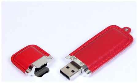 Centersuvenir.com Кожаная флешка классической прямоугольной формы (32 Гб / GB USB 3.0 Красный/Red 215 Flash drive Классика SK134) 19848000038537