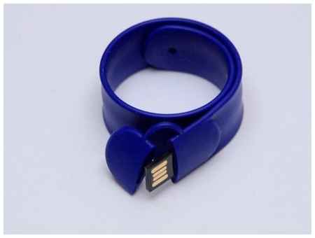 Centersuvenir.com Флешка в виде браслета (128 Гб / GB USB 2.0 Синий/Blue SS001 Именной логотип) 19848000054469