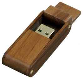 Раскладная деревянная прямоугольная флешка (128 Гб / GB USB 2.0 / Wood3 трансформер)