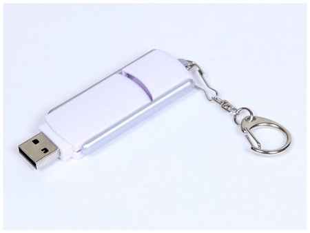 Выдвижная прямоугольная пластиковая флешка для нанесения логотипа (8 Гб / GB USB 2.0 Белый/White 040 Раскладная флешка) 19848000054993