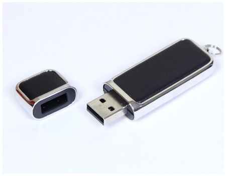Компактная кожаная флешка для нанесения логотипа (32 Гб / GB USB 2.0 Черный/Black 213 флешнакопитель массивный корпус под тиснение) 19848000058306