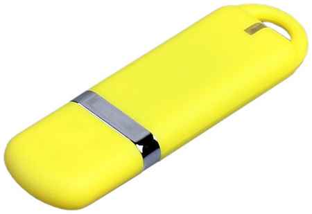 Классическая флешка soft-touch с закругленными краями (32 Гб / GB USB 3.0 Желтый/Yellow 005 Flash drive Memo PL380) 19848000058327