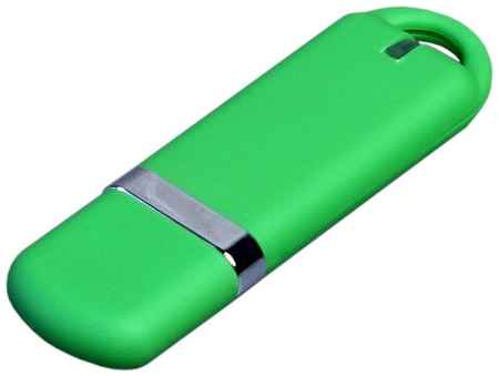 Классическая флешка soft-touch с закругленными краями (32 Гб / GB USB 2.0 Зеленый/Green 005 Flash drive Модель 187) 19848000058374