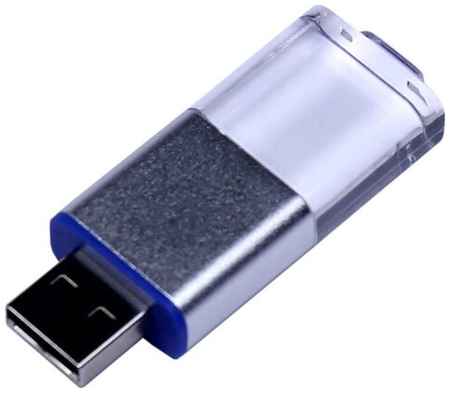 Пластиковая флешка с выдвижным механизмом и кристаллом (128 Гб / GB USB 2.0 Синий/Blue cristal10) 19848000058428
