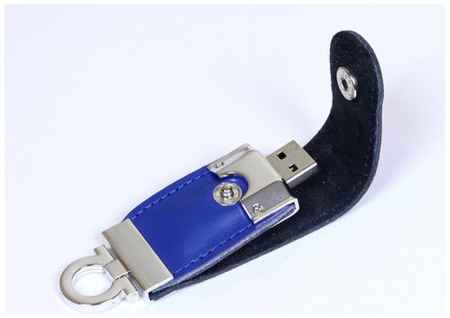 Кожаная флешка брелок для нанесения логотипа (4 Гб / GB USB 2.0 Синий/Blue 209 Flash drive) 19848000058522