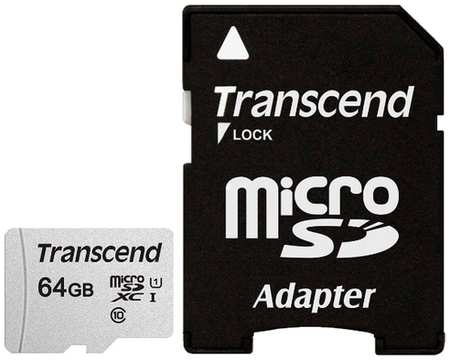 Карта памяти Transcend microSDXC 300S Class 10 UHS-I U1 64GB + SD adapter (TS64GUSD300S-A)