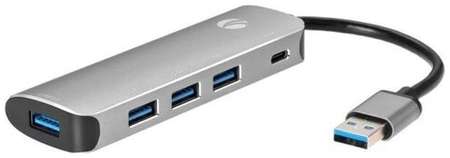 Адаптер концентратор USB 3.1 Type-A --> 4 USB3.0 Alum Shell HUB+ PD, VCOM
