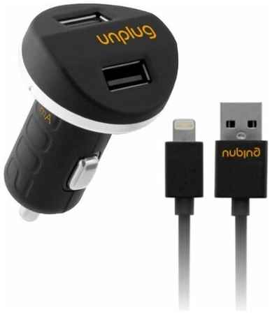 Автомобильная зарядка Unplug USB Dual CC2000 с кабелем Lightning-USB