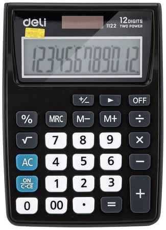 Калькулятор карманный Deli E1122, 12раз, LCD-дисплей, дв. питание, серый 19848052777021