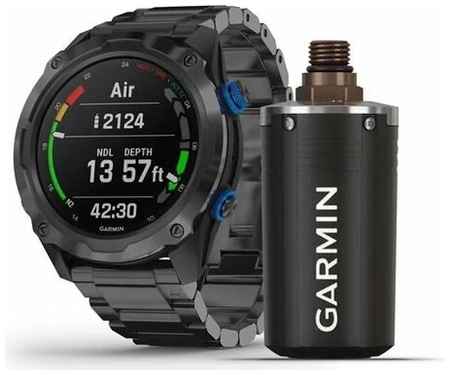 Умные часы Garmin Комплект Descent Mk2i титановые с DLC-покрытием и черным титановым ремешком + датчик Descent T1