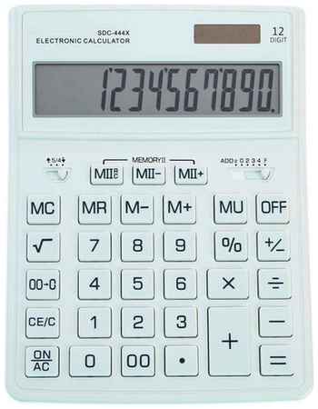 Калькулятор настольный Citizen 12-разр, 15520433мм, 2-е питание, SDC-444XRWHE