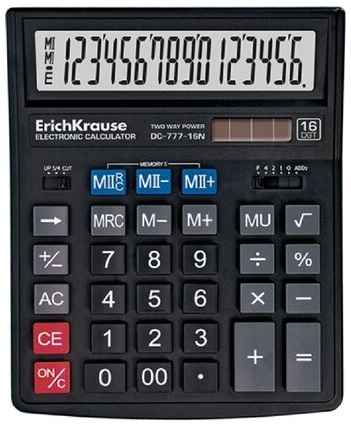 ErichKrause Калькулятор настольный 16-разрядный Erich Krause DC-777-16N 19848065919743
