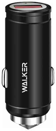 Зарядное устройство 1 USB разьема АЗУ адаптер WALKER WCR-23 2.4A быстрый заряд QC3.0 черный 19848086425064